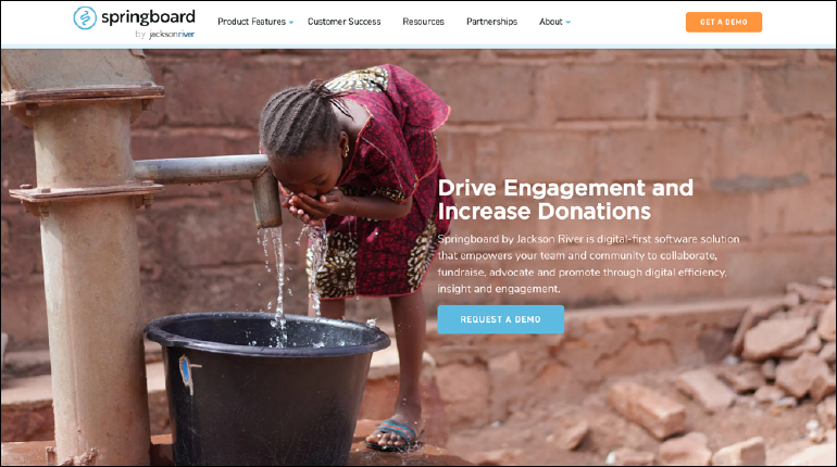 A screenshot of Jackson River's homepage