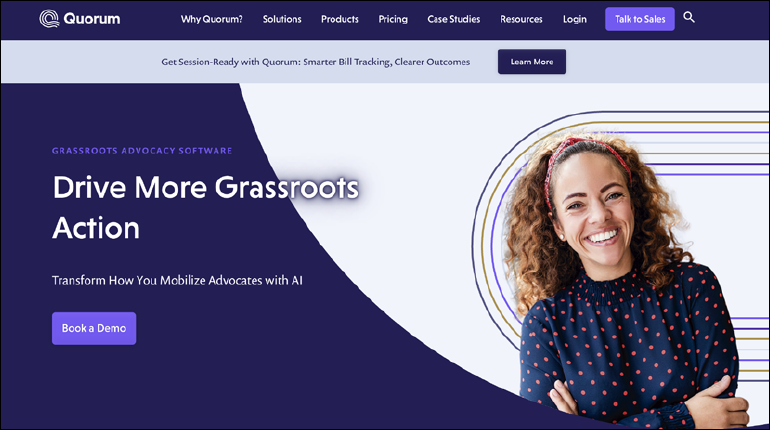 A screenshot of Quorum's website