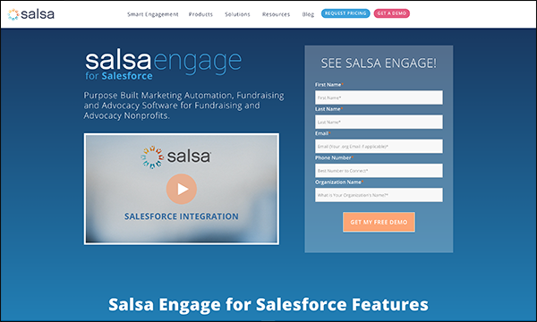 Salsa Engage may not offer a Salesforce donation app, but their integration creates a seamless experience for fundraisers.