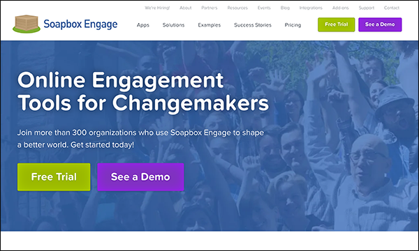 Soapbox Engage offers a whole suite of Salesforce donation apps that are used to encourage supporter engagement.