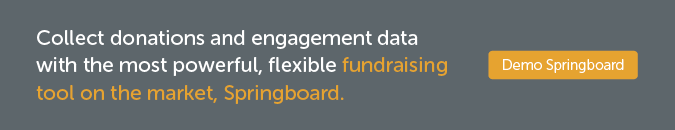 Understand Salesforce and donation processing. Then collect donations and engagement data with the most powerful, flexible fundraising tool on the market, Springboard.